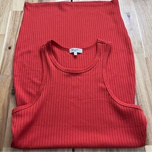 Love J Red Ribbed Bodycon Tank Dress Juniors XL (Fits Women’s S/M)